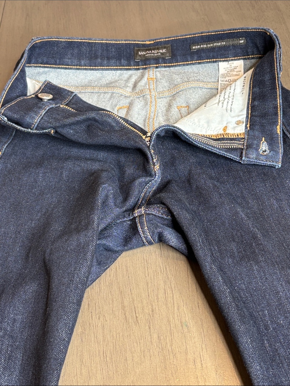 π Banana Republic Straight Leg Jeans Womenβs 26P Dark Wash Stretch Denim π - Picture 5 of 12